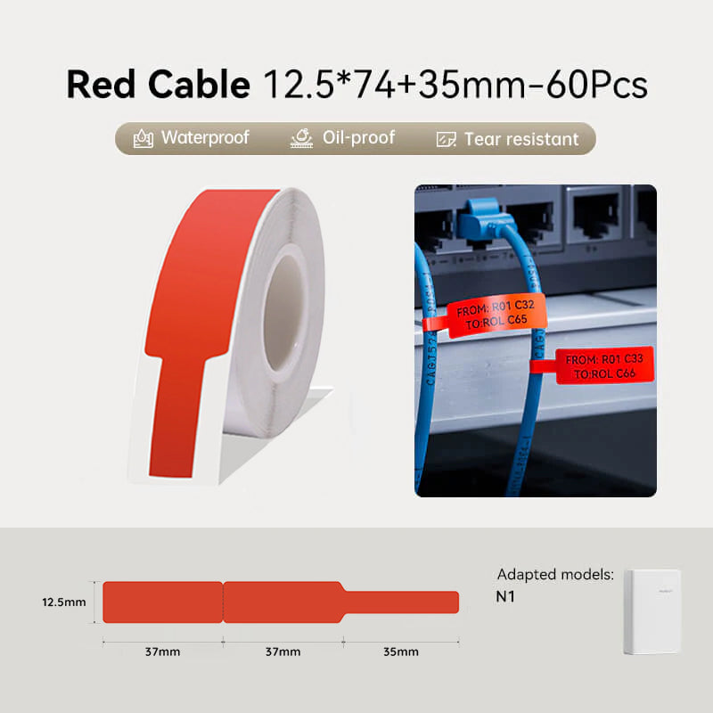 NIIMBOT B18 Thermal Transfer Cable Label Sticker PET Paper
