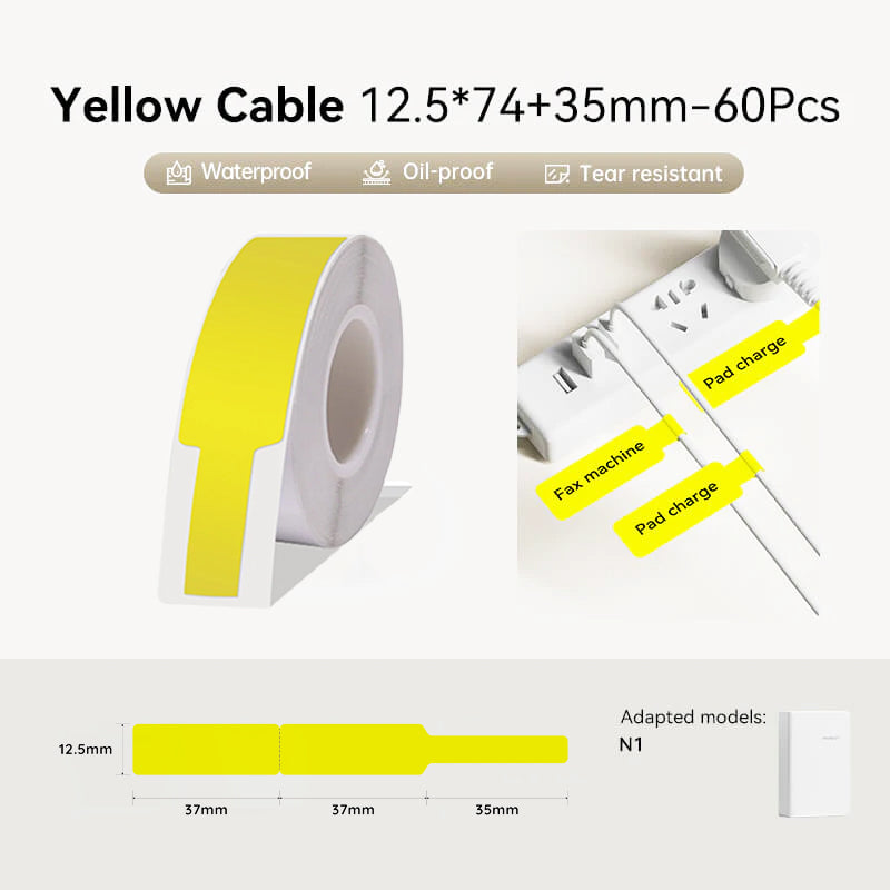 NIIMBOT B18 Thermal Transfer Cable Label Sticker PET Paper