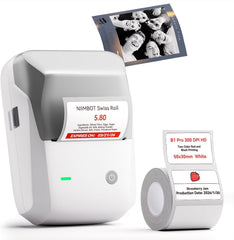 NIIMBOT B1 Pro 300 DPI Bluetooth Thermal Label Printer Red & Black Printing for Home Office & Small Business - Light Sand