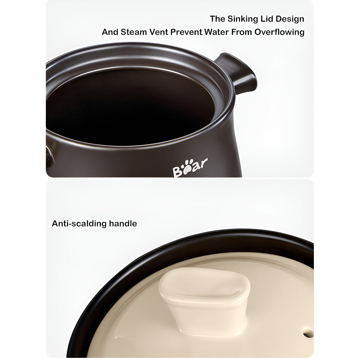 Bear Heat Resistant Spodumene Ceramic Cooking Casserole 6.5L