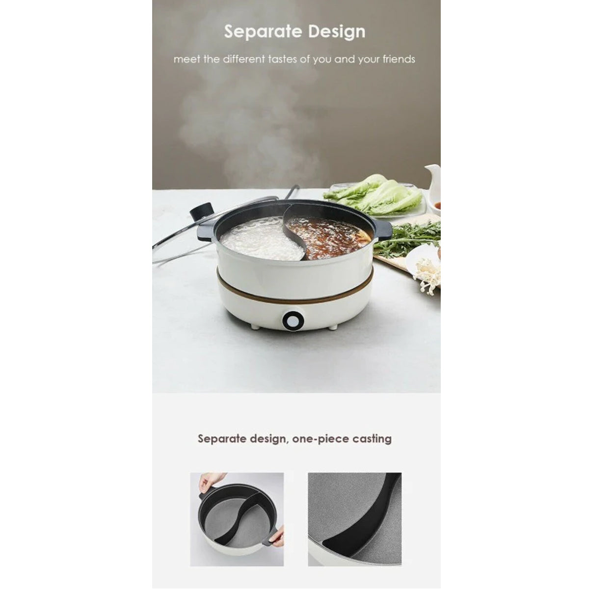 induction hot pot separate design