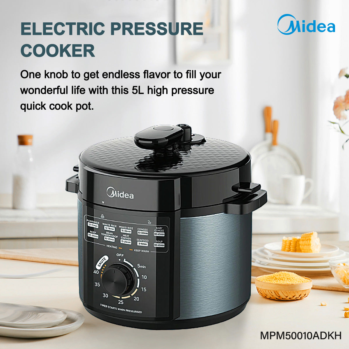 Midea 5L Pressure Cooker 24-Hour Pre-Set Timer