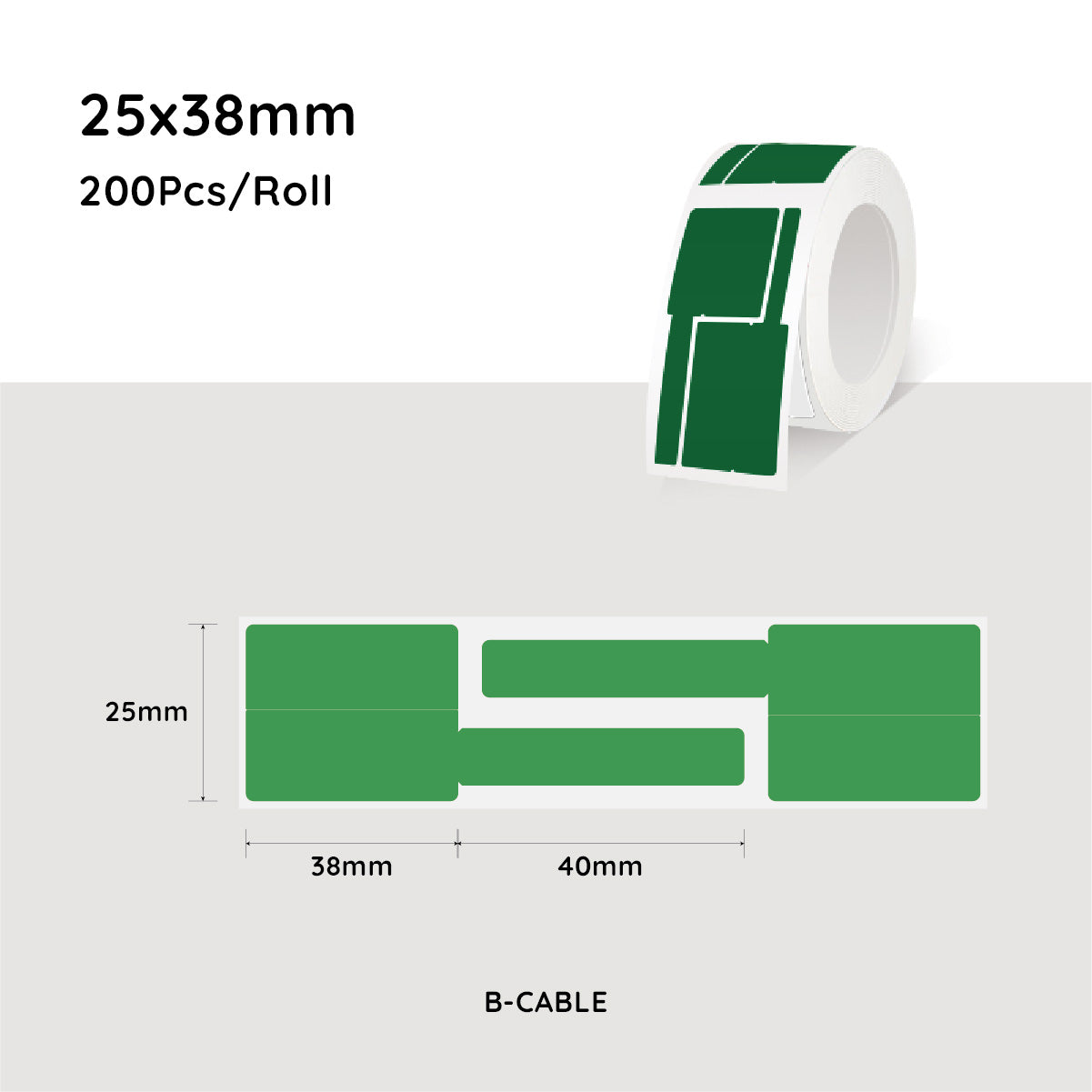 NiiMbot Cable Label Paper For B21/B3S 25*38mm (12.5+12.5+38)