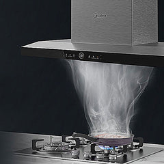 Midea 90cm Black Canopy Rangehood Gesture Control+Midea 60cm Freestanding Dishwasher 9 program wash