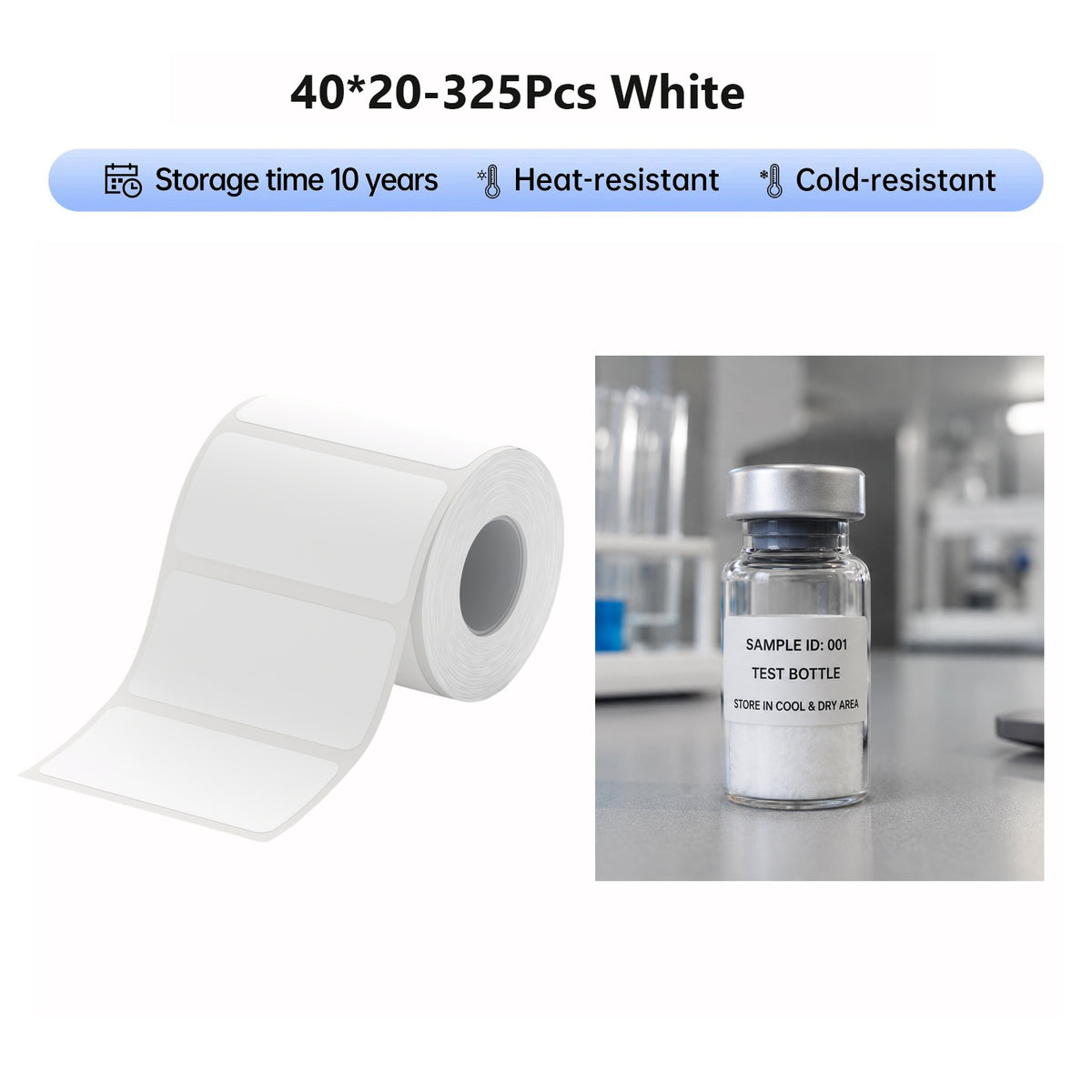 Niimbot White Thermal Transfer Labels 40*20mm 325pcs for M2_H/M3