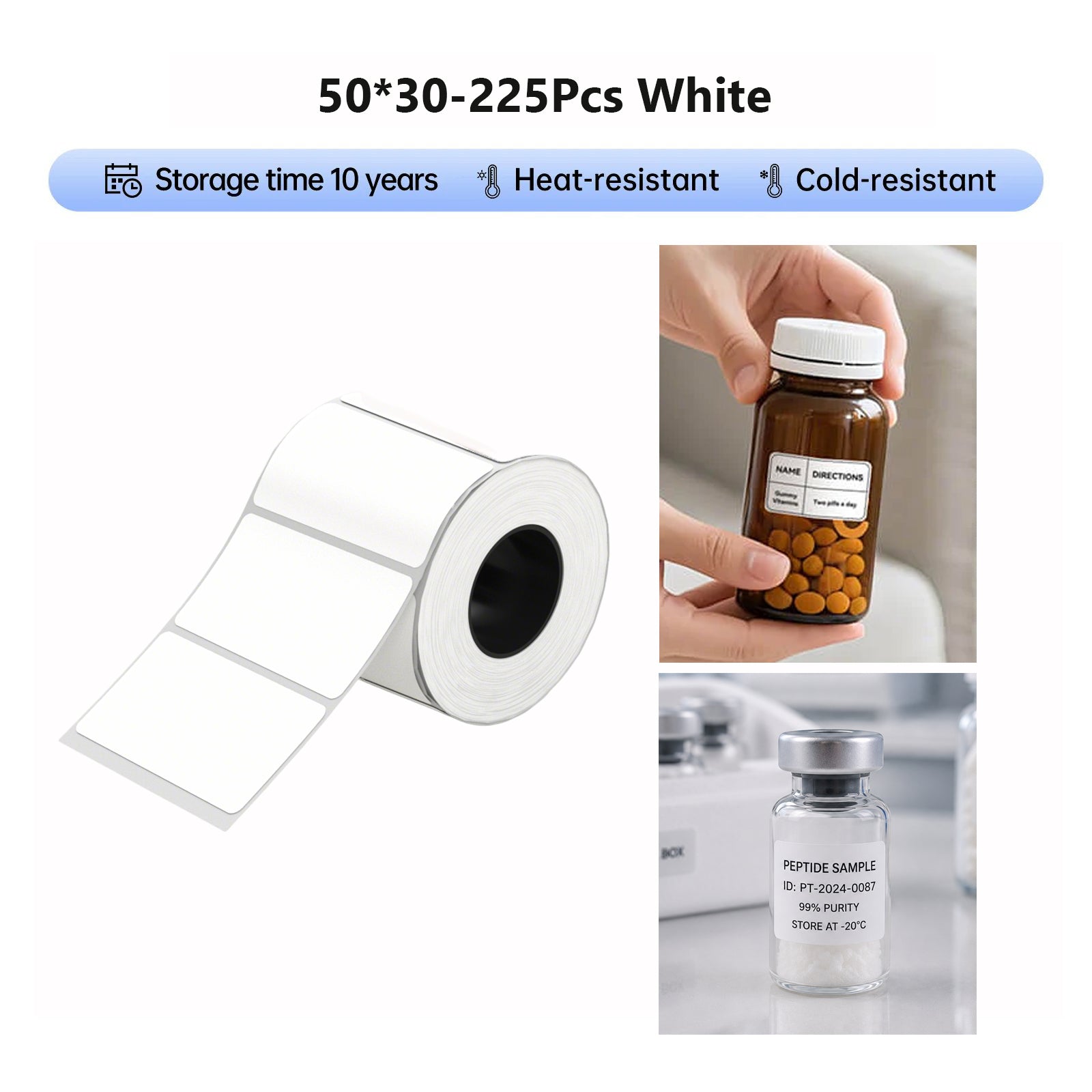 Niimbot M2_H/M3 50*30mm 225pcs White Thermal Transfer Labels