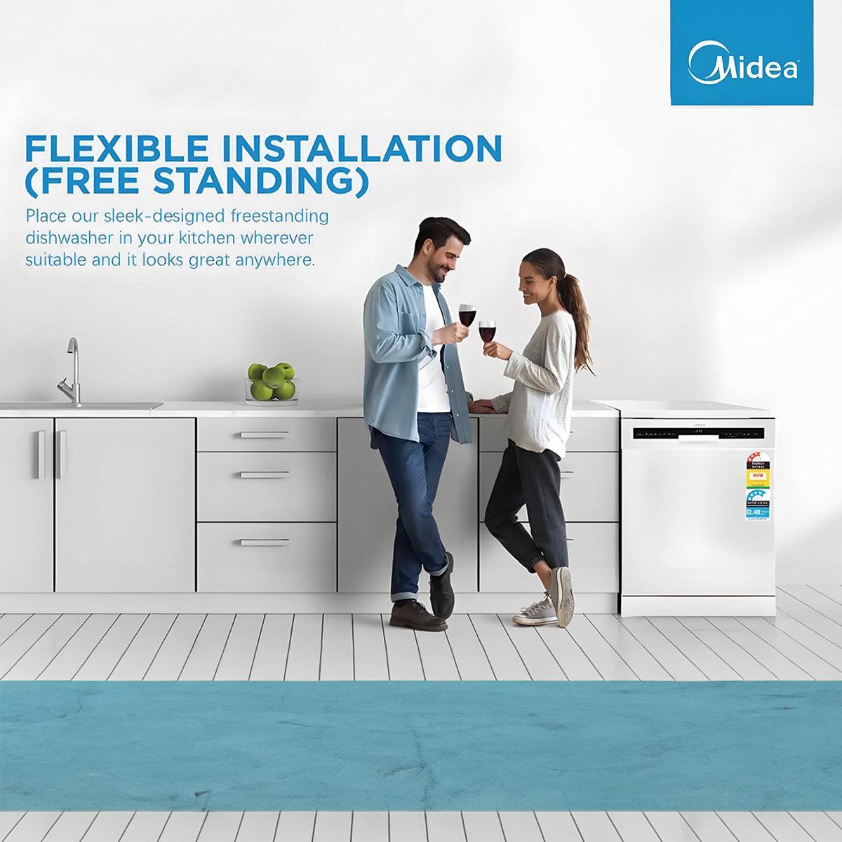 Midea 60cm Freestanding Dishwasher 15 Place Settings 7 Program Wash