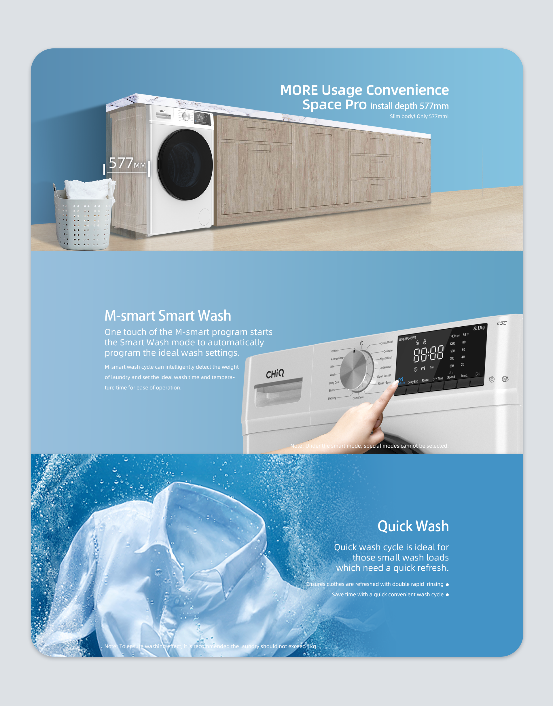 CHiQ 8kg Front Load Washing Machine