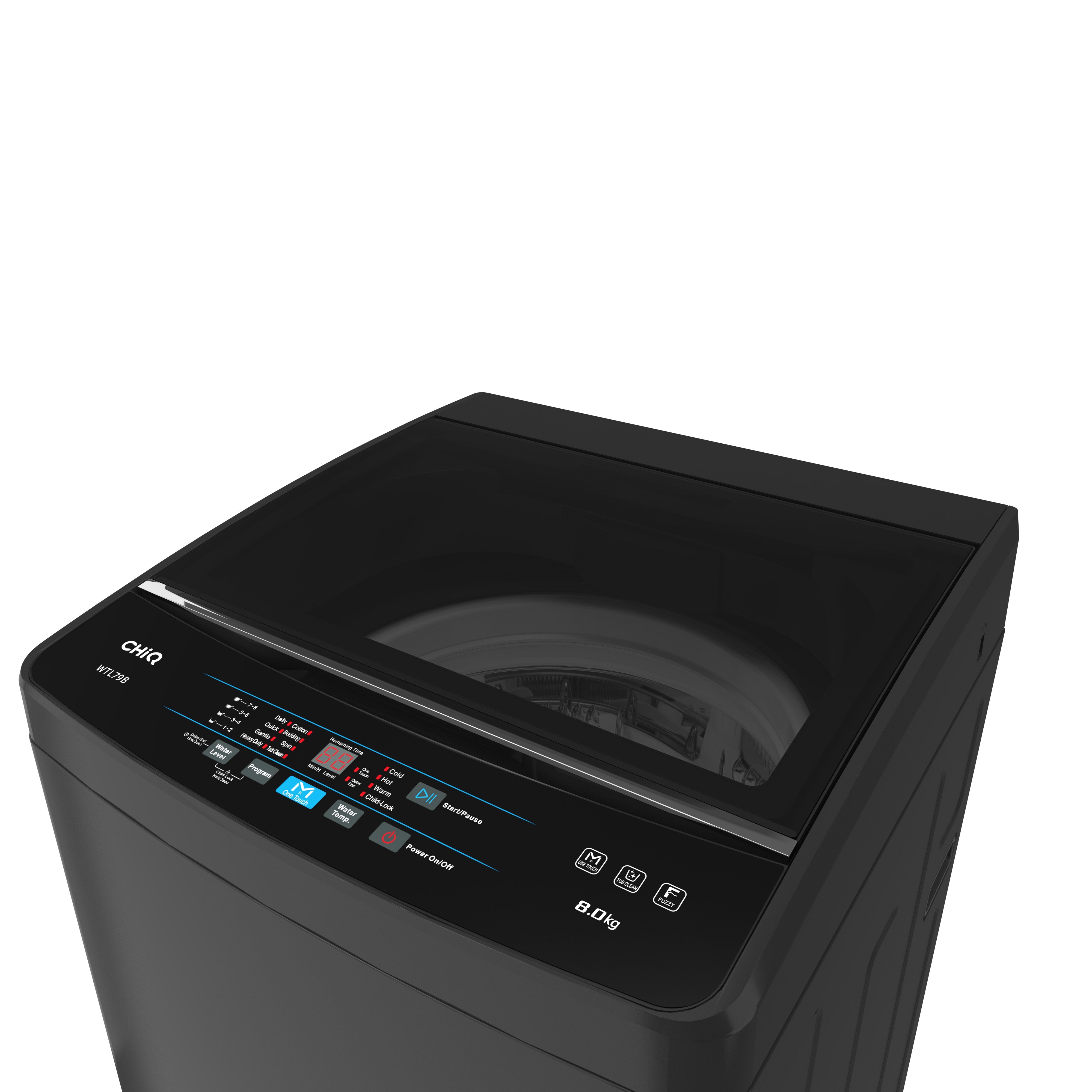 CHiQ 8kg Top Load Washer Black
