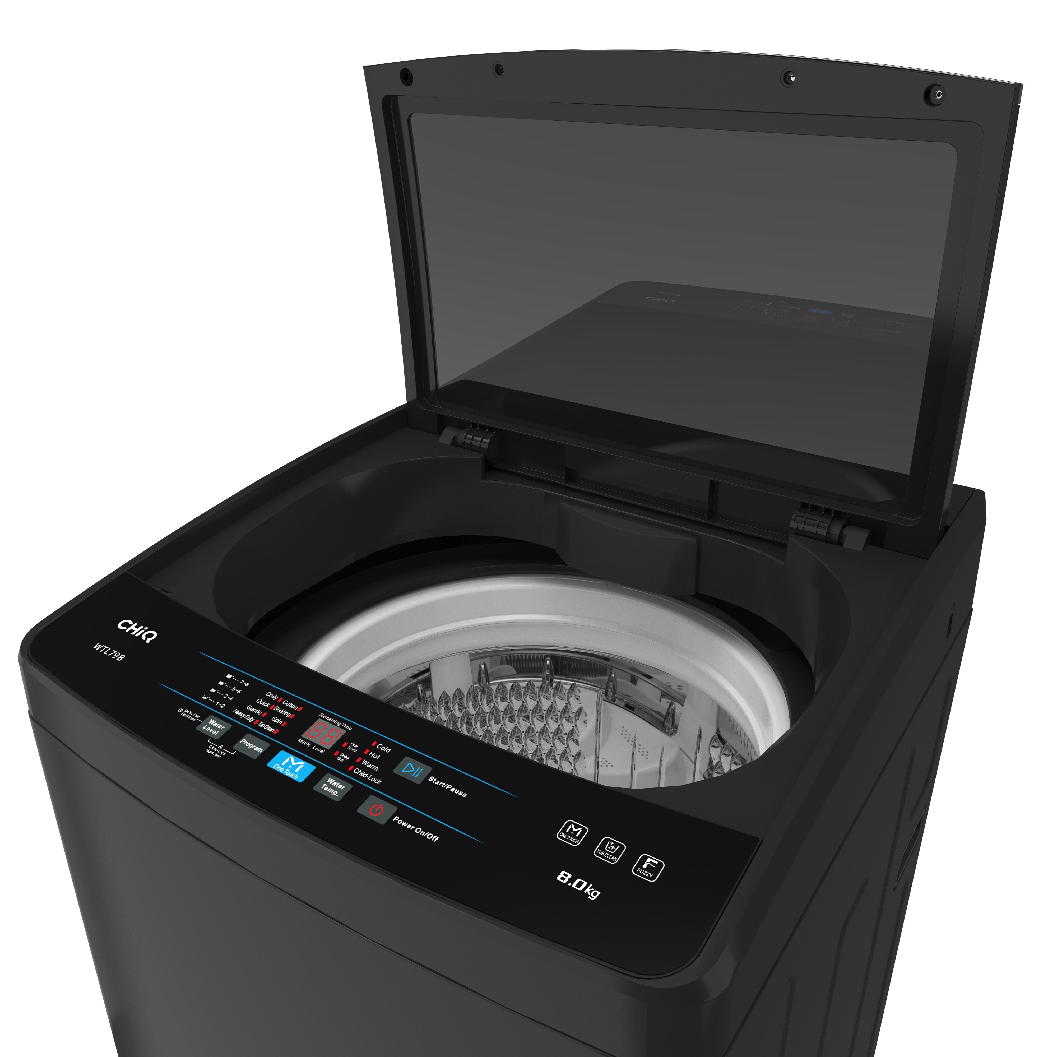 CHiQ 8kg Top Load Washer Black