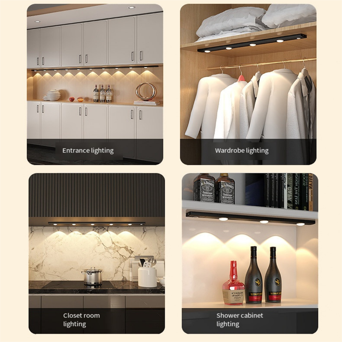 40cm LED Motion Sensor Light Human Body Induction Lamp Three-color Wireless Closet Lights